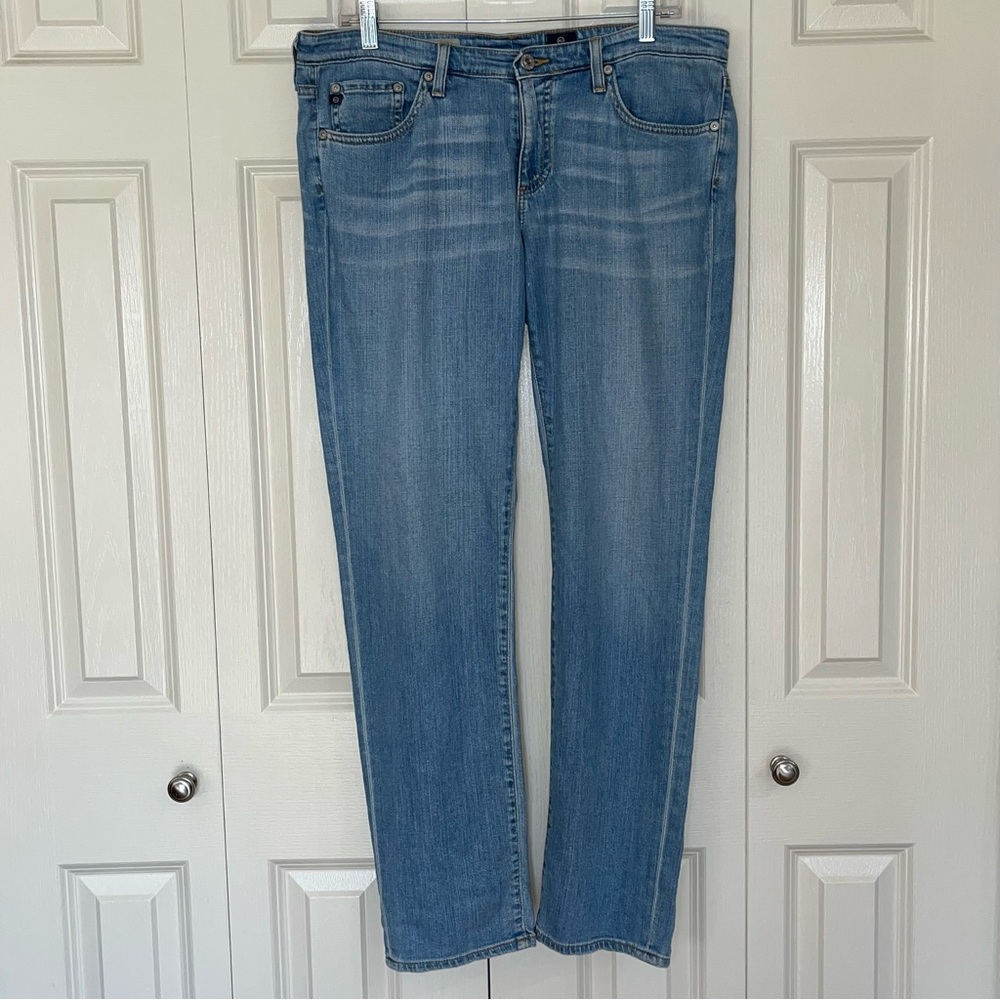 AG The Stevie Slim Straight Jeans Women's Light Wash Size 31 Made In USA Premium